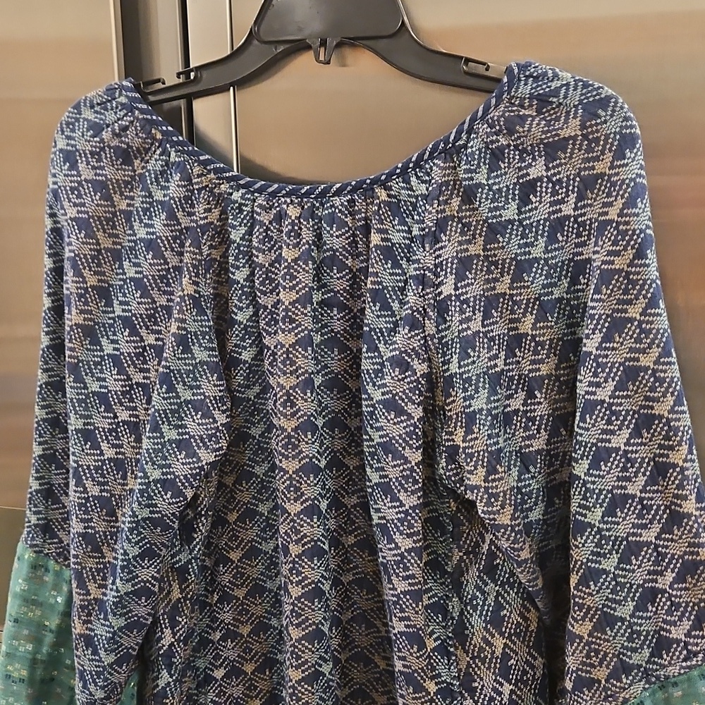 💕ACE & JIG💕 Heather Top Reversible ~ Kenti/Kasuri Print Medium - Picture 8 of 13
